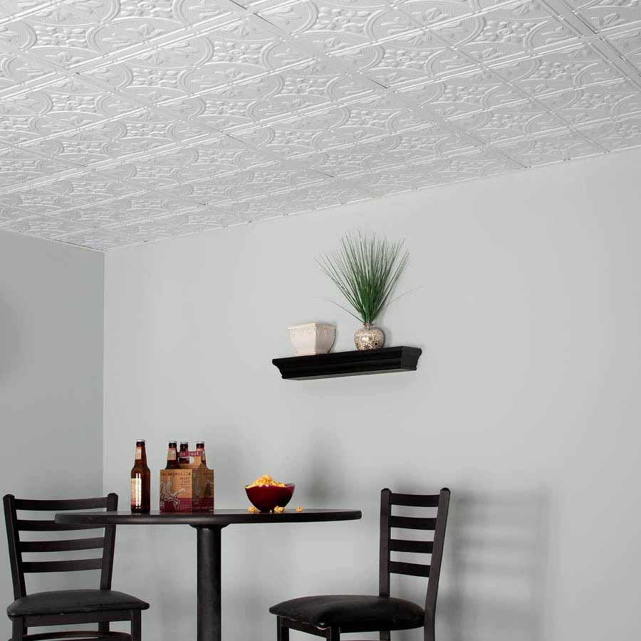 Genesis Ceiling Tile 2x2 Antique in White
