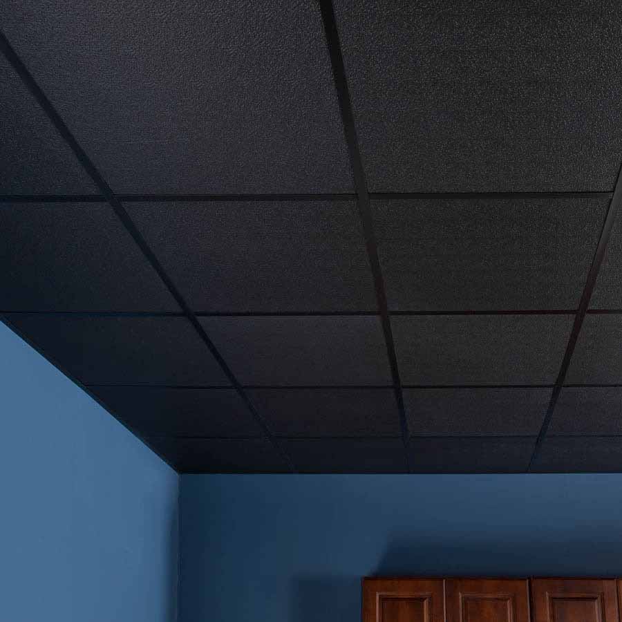 Genesis Ceiling Tile-2x2 Stucco Pro in Black