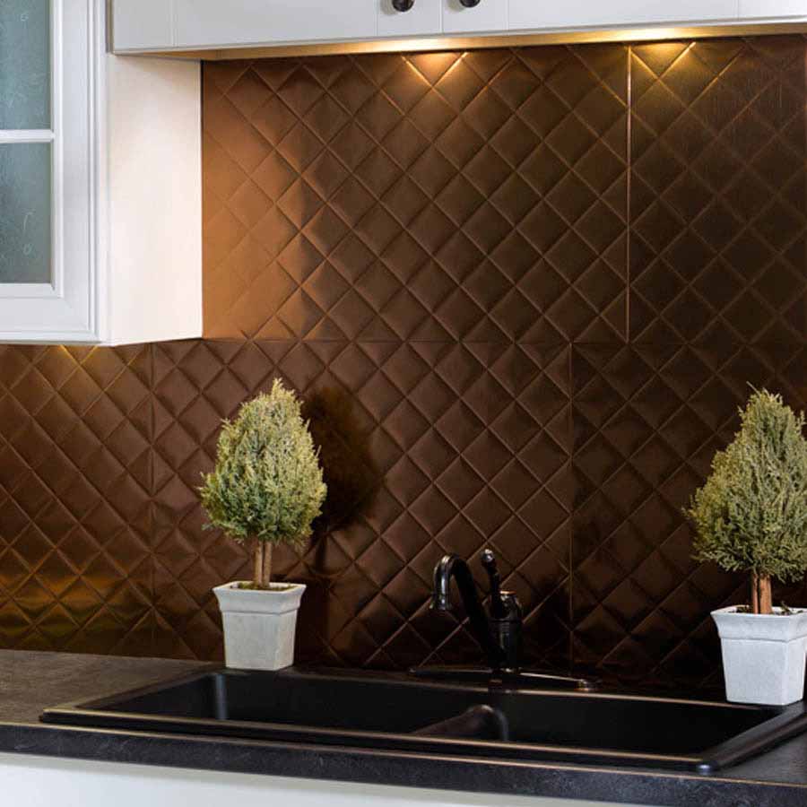 Fasade Backsplash - Quilted in Oil-Rubbed Bronze