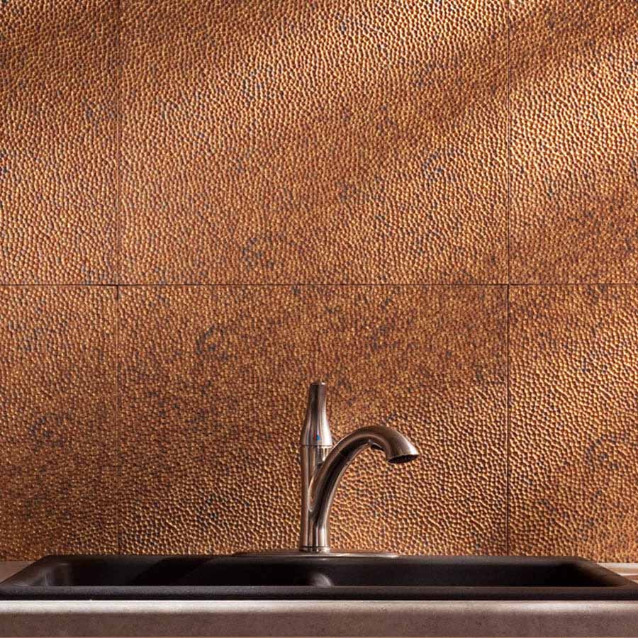 Fasade Backsplash - Hammered in Cracked Copper