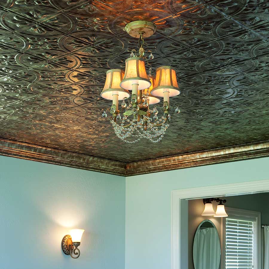 Fasade Ceiling Tile-2x4 Direct Apply-Traditional 2 in Bermuda Bronze