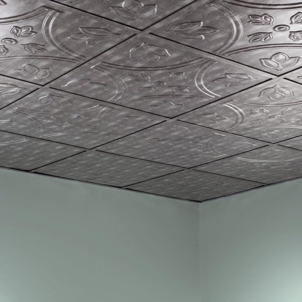 ACP 12 x 12 Sample HI X70-19 Fasade Easy Installation Traditional 5 Cracked Copper Glue Up Ceiling Tile / Ceiling Panel