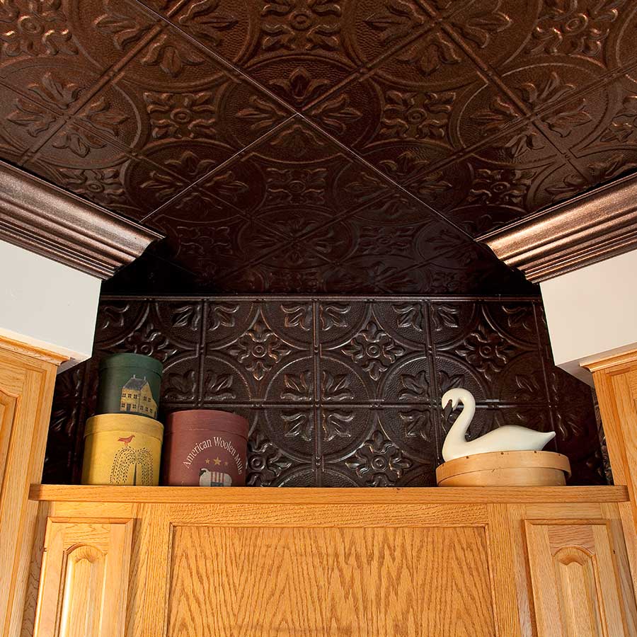 Ceiling Nook with Fasade Traditional 2 in Smoked Pewter